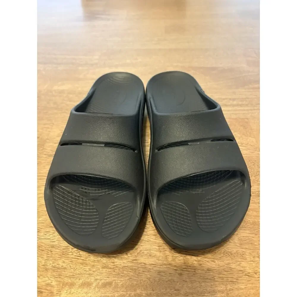OOFOS Ooahh Recovery Slide Sandals Black Men’s Size 8 Comfort Slip-On